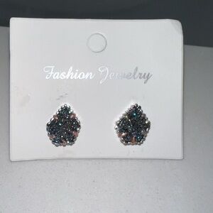 Kendra Scott, multicolor druzy, Tessa silver stud